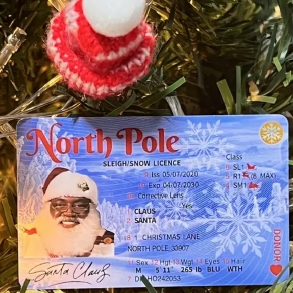 Santa Claus  Replacement Driver Sleigh Licence NWT - Picture 3 of 6